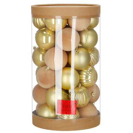 Bombki choinkowe 36 szt. komplet dekoracje świąteczne ozdoby nietłukące złote