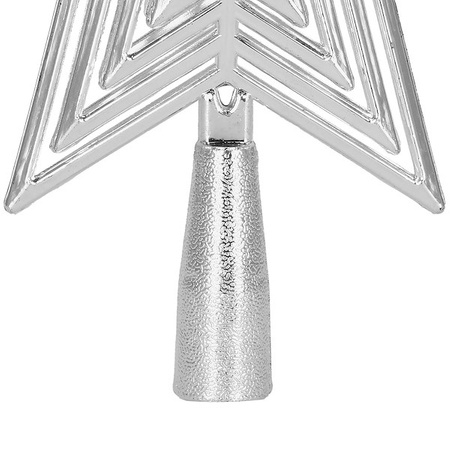 Czubek na choinkę 18cm szpic, ażurowa gwiazda srebrna