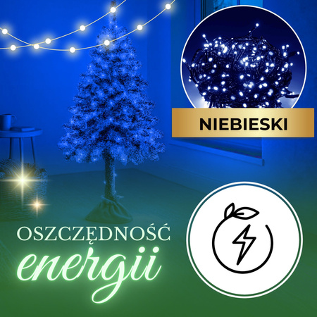 Lampki choinkowe 100 led niebieski 8,5 m oświetlenie świąteczne