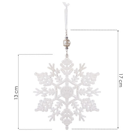 Zawieszki choinkowe biała gwiazdka na choinkę 17 cm