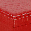 Kufer, szkatułka na biżuterię ekoskóra 26x26x8,5 cm czerwony z przegródkami