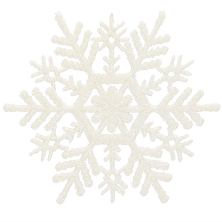 Zawieszki na choinkę śnieżynki 12 szt. ozdoba świąteczna 10,5 cm biały brokat