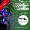Kurtyna świetlna 500 led girlanda, lampki wewnętrzno-zewnętrzne sople multikolor