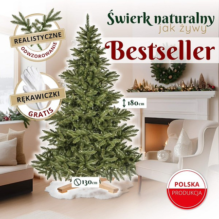 Choinka sztuczna Premium Royal Trees 180 cm świerk naturalny ze stojakiem drzewko