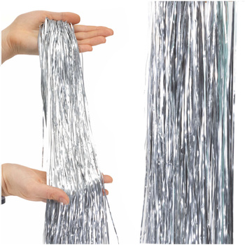 Dekoracja świąteczna Włosy Anielskie 100 cm ozdoba na choinkę, srebrne