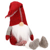 Skrzat 50cm ozdoba świąteczna, siedzący krasnal świąteczny, gnom czerwony