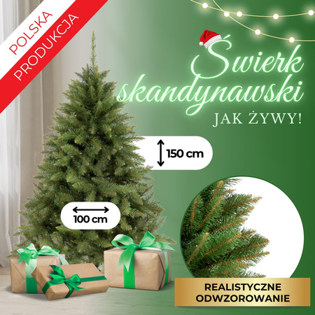 Choinka sztuczna 150 cm świerk skandynawski choinka jak żywa