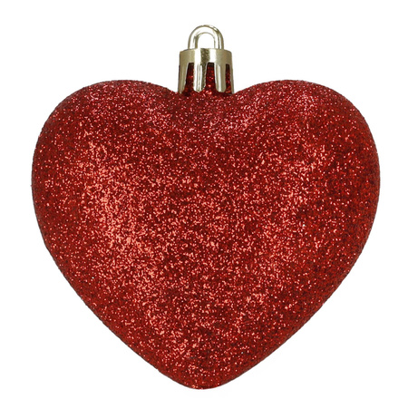 Bombki choinkowe 16 szt. komplet dekoracje świąteczne, nietłukące serca, czerwone