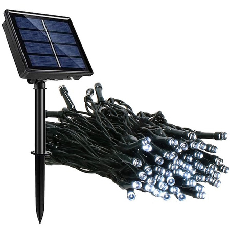 Lampki choinkowe 100 Led 12 m zimny biały oświetlenie świąteczne solarne