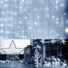 Kurtyna świetlna 300 led girlanda, lampki sople biały zimny