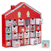 Kalendarz adwentowy, świąteczny 24 szufladki do uzupełnienia, domek, multikolor