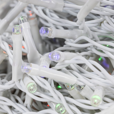 Kurtyna świetlna 500 led girlanda, lampki wewnętrzno-zewnętrzne sople multikolor z zimnym białym flash