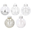 Bombki choinkowe przeźroczyste 30 szt. srebrny, złoty 7cm zestaw choinkowy