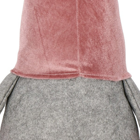 Skrzat 80-120 cm welurowy krasnal świąteczny, gnom różowy na teleskopowych nóżkach