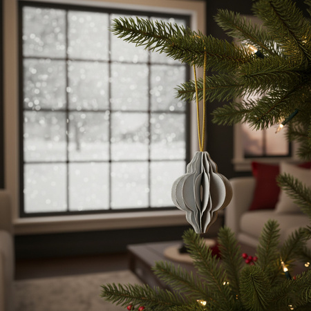 Bombki z papieru 6 szt. ozdoby choinkowe zawieszki świąteczne 4 cm rozkładane szare