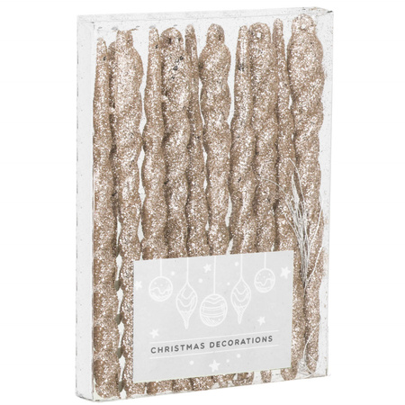 Zawieszka na choinkę sopel 10 szt. ozdoba świąteczna 12 cm złoty