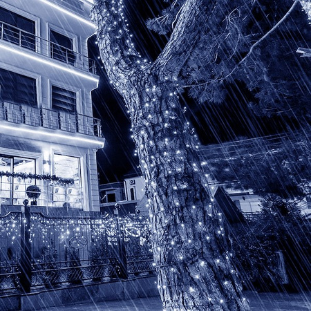 Lampki choinkowe 100 Led 12 m zimny biały oświetlenie świąteczne solarne