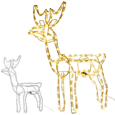 Renifer świąteczny 144 LED świetlna dekoracja ozdoba do ogrodu biały ciepły