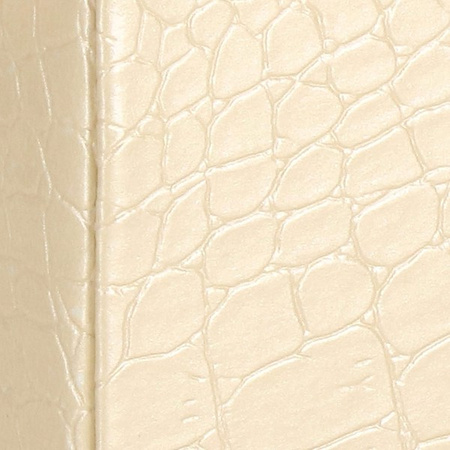 Kuferek, szkatułka na biżuterię 17,5x14x12,5 cm ecru z szufladami i lusterkiem