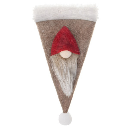 Etui na sztućce 12szt. świąteczne kieszonka, czapka brązowa ozdoba świąteczna