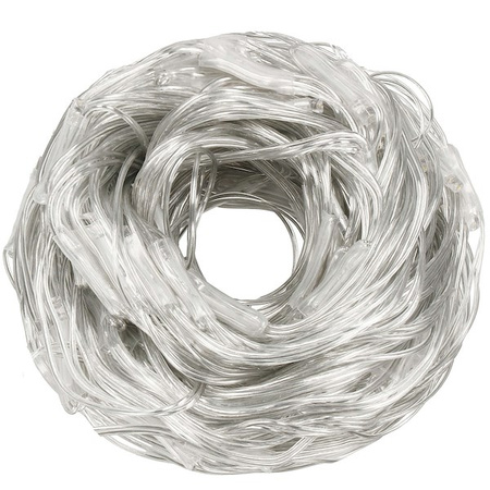 Kurtyna świetlna zimny biały 144 Led lampki wewnętrzno-zewnętrzne siatka z programatorem