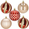 Bombki choinkowe 30 szt. ozdoby świąteczne zestaw 8cm czerwone, rose gold
