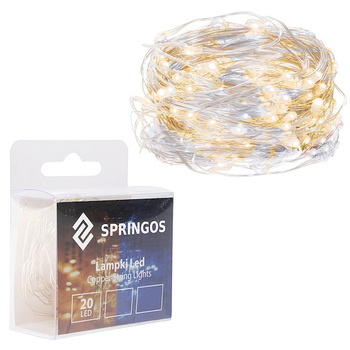 Lampki choinkowe 20 LED druciki mikro na baterie