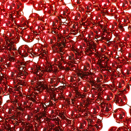 Łańcuch na choinkę 10m perły koraliki średnica 7 mm czerwony