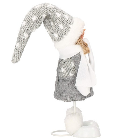 Laleczka 37 cm ozdoba świąteczna, figurka świąteczna, gnom szary