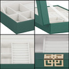 Kufer, szkatułka na biżuterię 23,5x14x5,5 cm zielony organizer z przegródkami ekoskóra