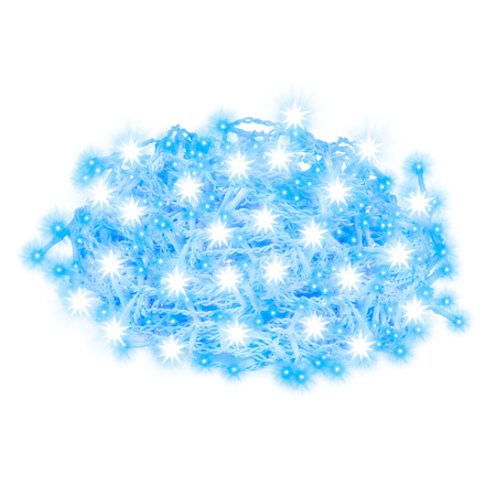 Kurtyna świetlna 500 led girlanda, lampki wewnętrzno-zewnętrzne sople niebieski z zimnym białym flash