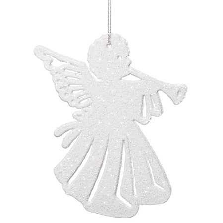 Zawieszki choinkowe białe aniołki na choinkę 11cm 6 szt.