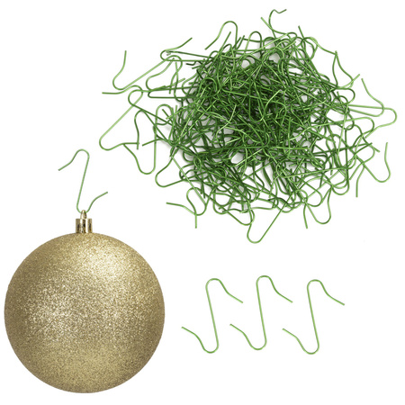 Zawieszki metalowe, haczyki do bombek 150 szt. zaczepy do dekoracji choinkowych, zielone
