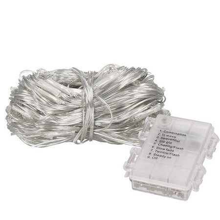 Kurtyna świetlna biały ciepły 100 Led lampki wewnętrzno-zewnętrzne siatka z programatorem