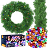 Girlanda świąteczna 300 cm z lampkami 50 LED multikolor, łańcuch choinkowy, zielony