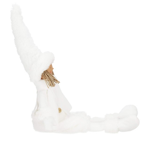 Laleczka 34 cm ozdoba świąteczna, figurka świąteczna, gnom biały