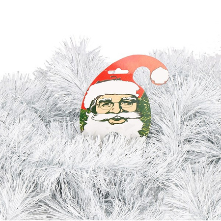 Łańcuch na choinkę 6m srebrny, girlanda choinkowa, średnica 7cm