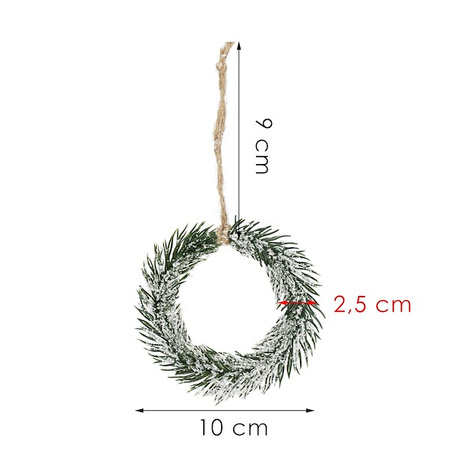 Zawieszka na choinkę zielony mini wianek ozdoba świąteczna 10 cm