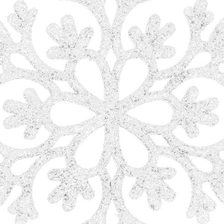 Zawieszka choinkowa 12 szt. śnieżynka świąteczna ozdoba białe brokat