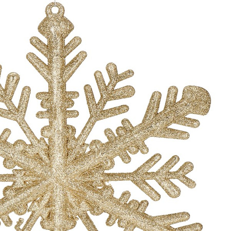 Zawieszka choinkowa śnieżynka 30 cm świąteczna ozdoba złoty brokat