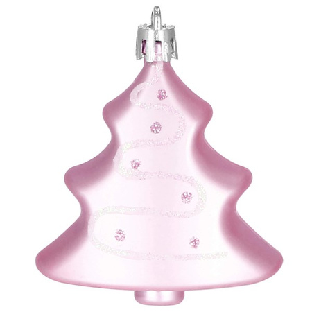 Bombki choinkowe 77 szt. ozdoby świąteczne różowy