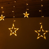 Kurtyna świetlna 138 Led girlanda gwiazdki, lampki wewnętrzne sople ciepły biały