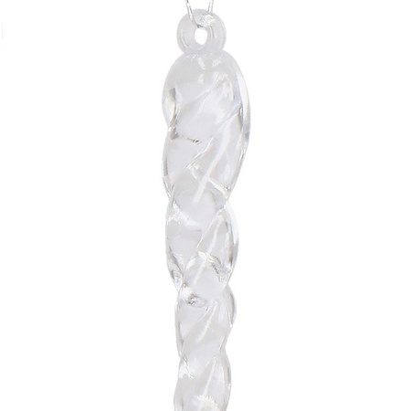 Zawieszka na choinkę sopel 9 szt. akrylowa, ozdoba świąteczna 15 cm przezroczysty