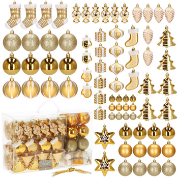 Bombki choinkowe 77 szt. ozdoby świąteczne złoty