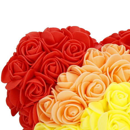 Podświetlany miś z róż 25 cm kolorowy, LED zimny biały