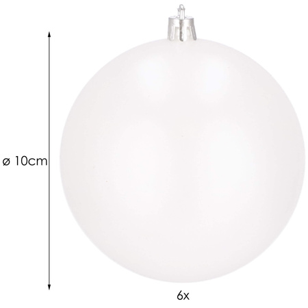 Bombki choinkowe 6 szt. ozdoby świąteczne zestaw perłowy biały