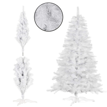 Choinka sztuczna jodła ze stojakiem 220 cm drzewko świąteczne, nowoczesna biała