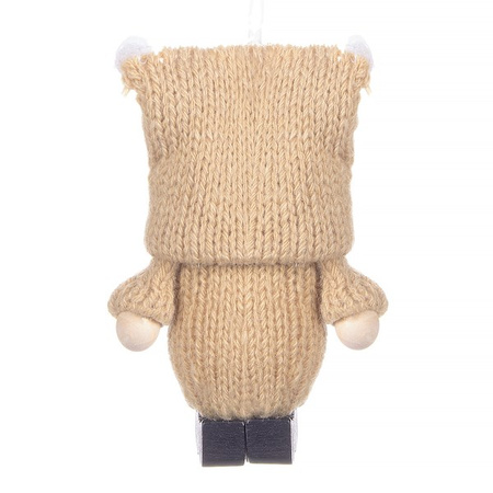 Skrzat 8cm ozdoba świąteczna, krasnal świąteczny, gnom beżowy