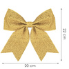 Kokardka świąteczna na choinkę 22 cm brokatowa zawieszka choinkowa złota