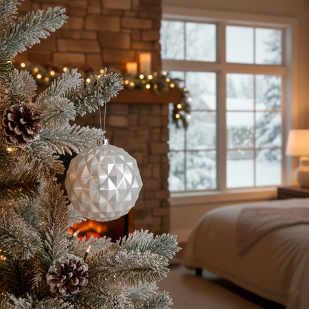 Bombki choinkowe, nietłukące 6 szt. dekoracje świąteczne 15 cm srebrne